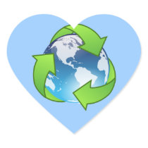 Crystal earth globe recycle icon sticker
