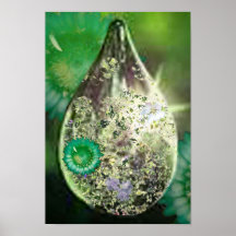 crystal flower droplet print