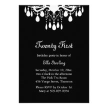Crystal Grand Ballroom Birthday Invitation (black)