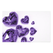 Crystal Hearts - Purple Custom Stationery
