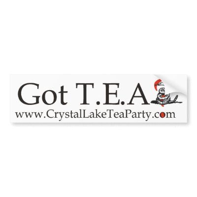 Crystal Lake TEA Party Bumper Sticker by crystallaketeaparty