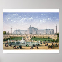 Crystal Palace, Sydenham, c.1862 (litho de couleur Poster