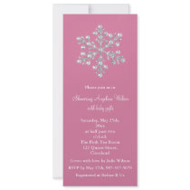 Crystal Snowflake Baby Shower Invitation (pink)