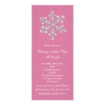 Crystal Snowflake Baby Shower Invitation (pink)