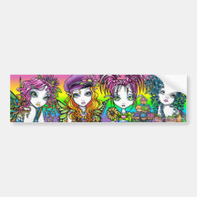 Crystal Sunny Daisy & Buttercup Rainbow Fairies Bumper Stickers