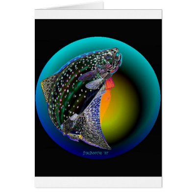 CRYSTAL TROUT GREETING CARD by cabinfeverdavid