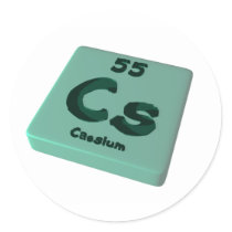 Cs Caesium Round Sticker