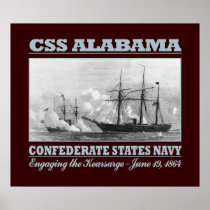 CSS Alabama -Kearsarge (B) Print