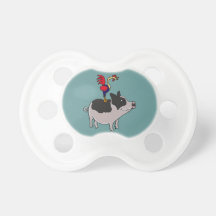 CT- Rooster on Top of Pig Baby Pacifier