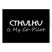 Cthulhu est mon co-pilote cartes de vœux