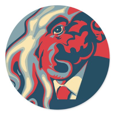 Cthulhu for President- 2012 Round Stickers by OmanLegend