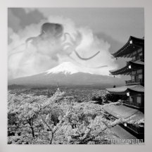 Cthulhu Mounts Fuji Poster