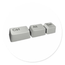 Ctrl Alt Del Autocollant Rond
