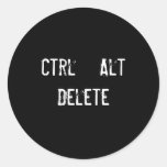 Ctrl + Alt + Delete Round Stickers