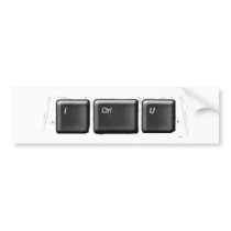 Ctrl Z and Ctrl U Bumper Stickers