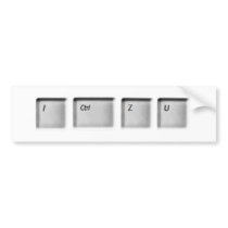 Ctrl Z and Ctrl U Bumper Stickers