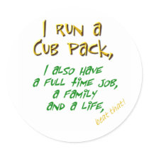 cub leader green round stickers