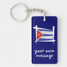 Cuba Brush Flag Keychains