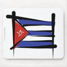 Cuba Brush Flag Mousepads