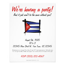 Cuba Brush Flag Personalized Announcements
