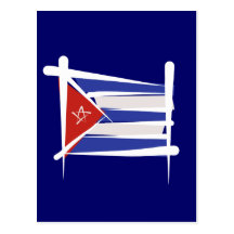Cuba Brush Flag Post Card