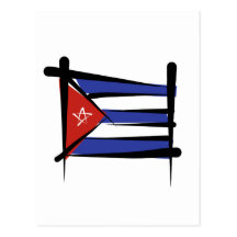 Cuba Brush Flag Post Card