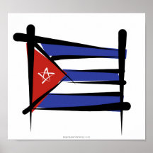 Cuba Brush Flag Print