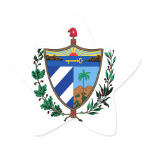 cuba coat of arms star sticker