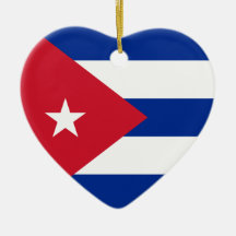 Cuba Flag Heart Ornament