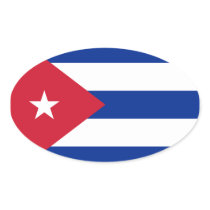 Cuba Flag Oval Sticker stickers