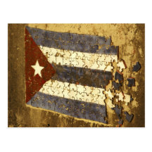 CUBA, Havana. Mosaic puzzle of the cuban flag in Postcard