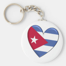 Cuba Heart Flag Keychain