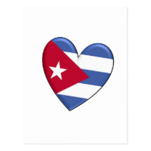 Cuba Heart Flag Postcard