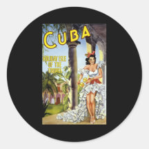 Cuba Holiday Isle Of The Tropics Round Sticker