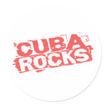 Cuba Rocks Round Sticker