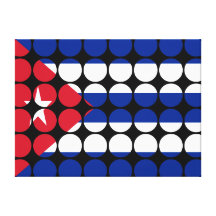 Cuba Stylish Girly Chic : Polka Dot Cuban Flag Gallery Wrapped Canvas