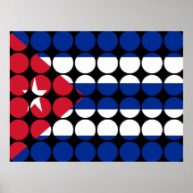Cuba Stylish Girly Chic : Polka Dot Cuban Flag Poster