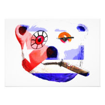 Cuba Teddy Bear with Cigar, with Cuban Flag Invite