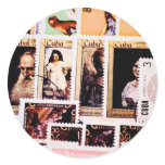 Cuba, vintage postage stamps, design sticker
