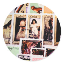 Cuba, vintage postage stamps, design sticker