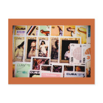 Cuba, vintage postage stamps, Postcards