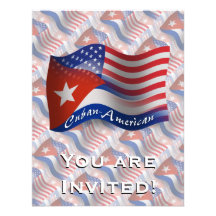 Cuban-American Waving Flag Personalized Invite