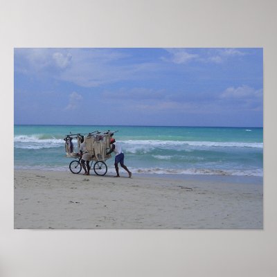 Cuban Beach Scene Print by Jameslangdon