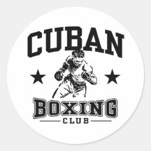 Cuban Boxing Round Sticker