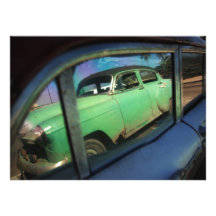 Cuban car reflection invite
