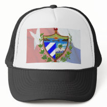Cuban Coat of Arms on Cuban Flag Trucker Hat