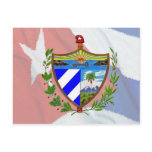 Cuban Coat of Arms on Cuban Flag Postcards