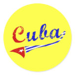 Cuban Flag Round Sticker