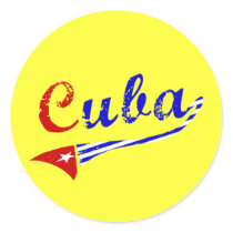 Cuban Flag Round Sticker