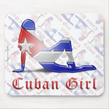 Cuban Girl Silhouette Flag Mousepad